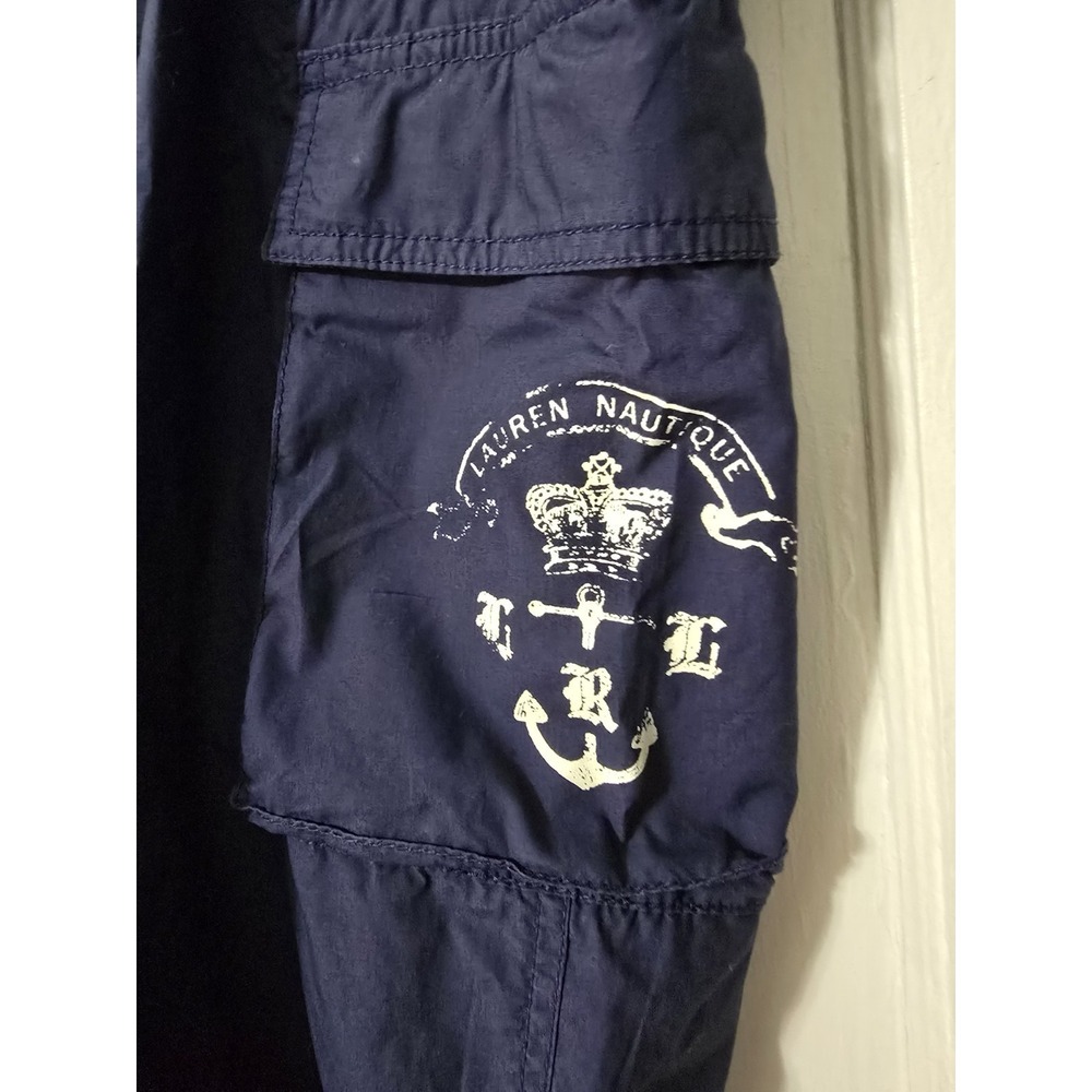 VTG Lauren Jeans Co Ralph Lauren Navy Nautical Cargo Capri Pants Womens Sz 16 - Picture 3 of 6